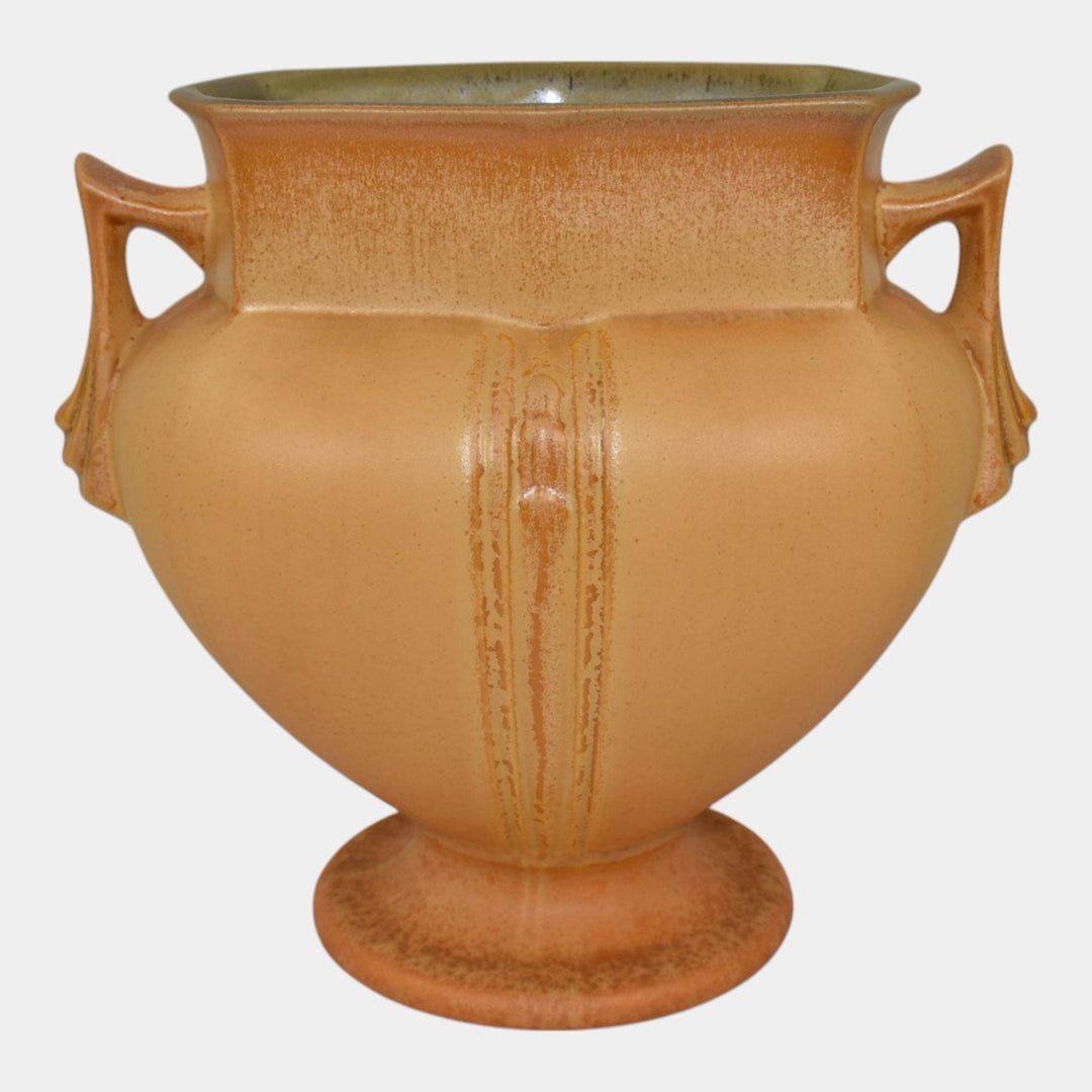 Roseville Russco Orange Gold 1934 Vintage Art Deco Pottery Ceramic Vase 108-6 - Just Art Pottery