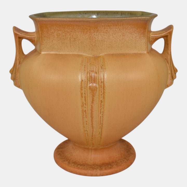 Roseville Russco Orange Gold 1934 Vintage Art Deco Pottery Ceramic Vase 108-6 - Just Art Pottery