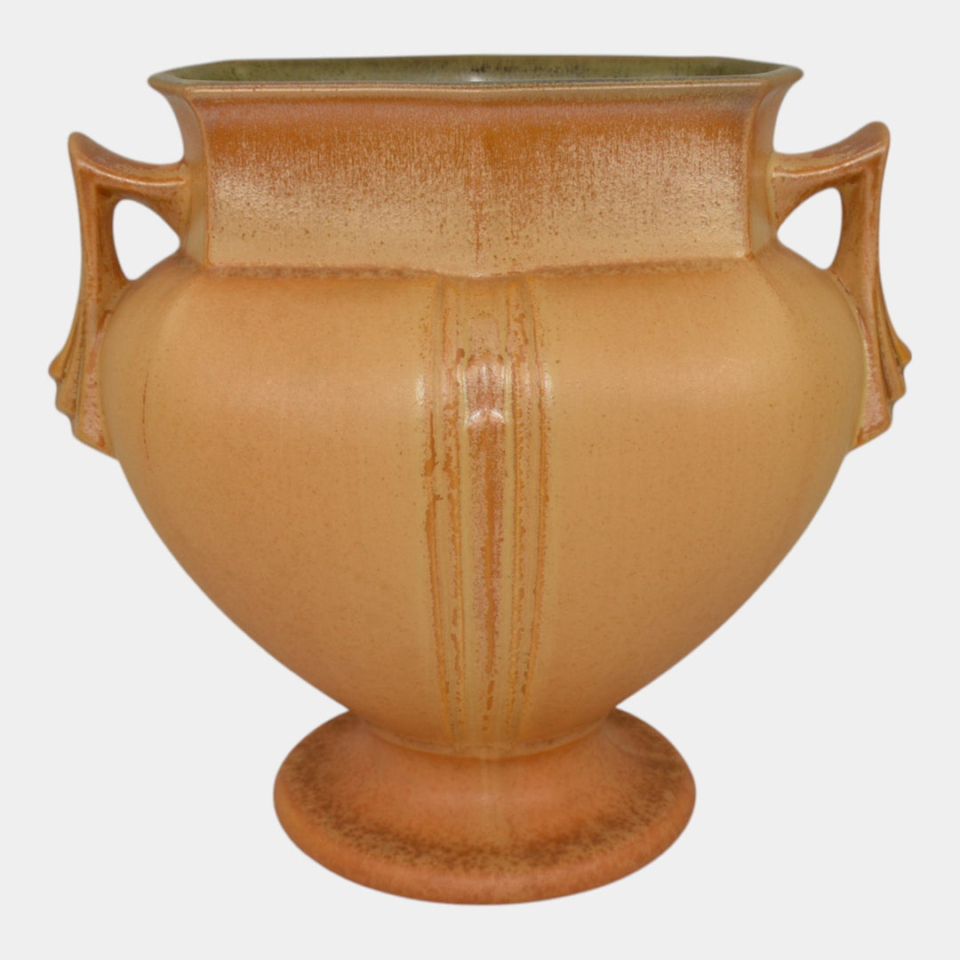 Roseville Russco Orange Gold 1934 Vintage Art Deco Pottery Ceramic Vase 108-6 - Just Art Pottery