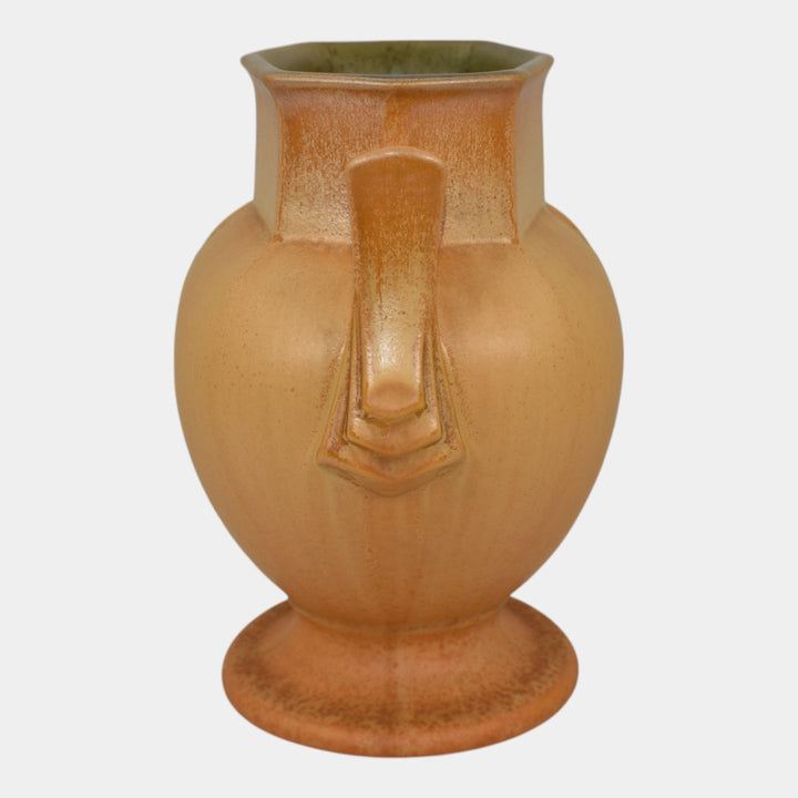 Roseville Russco Orange Gold 1934 Vintage Art Deco Pottery Ceramic Vase 108-6 - Just Art Pottery
