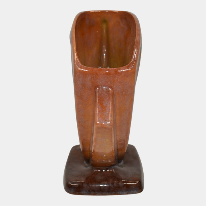 Roseville Wincraft Orange 1948 Mid Century Modern Pottery Pine Cone Vase 272-6