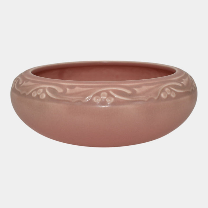 Rookwood 1927 Vintage Art Deco Pottery Green Over Pink Leaf Band Bowl 2153