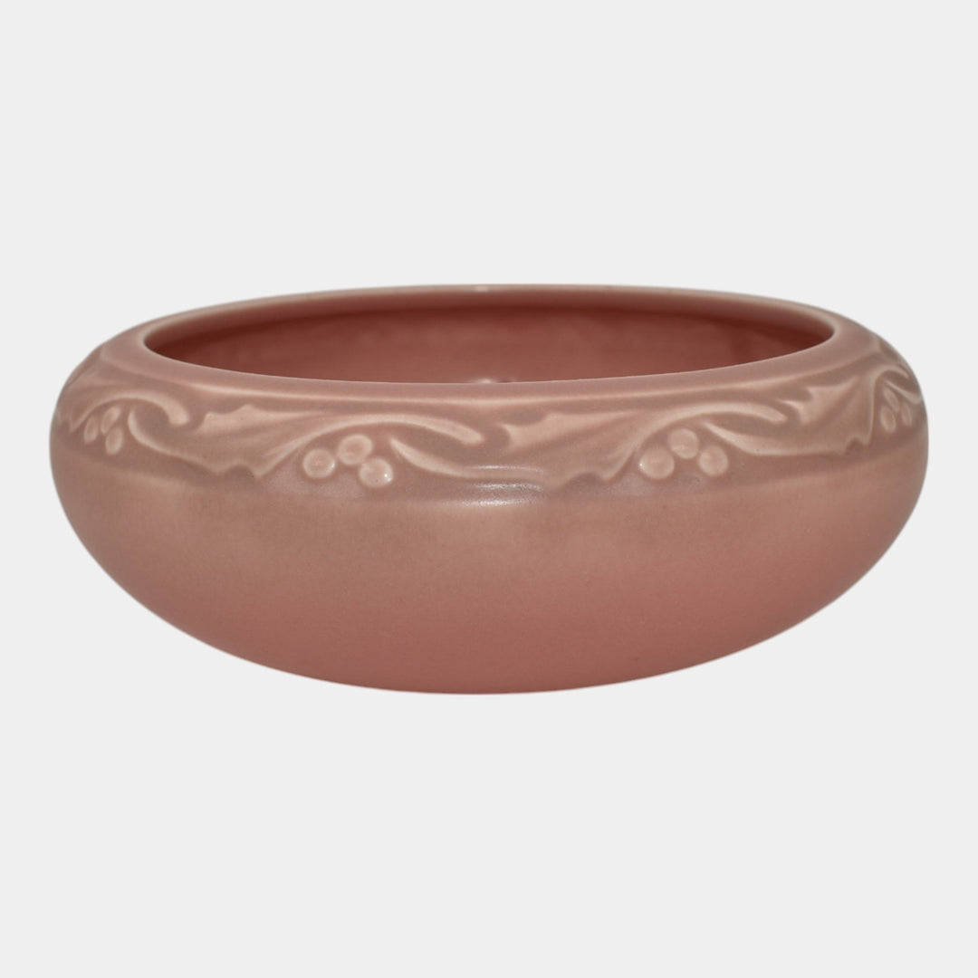 Rookwood 1927 Vintage Art Deco Pottery Green Over Pink Leaf Band Bowl 2153