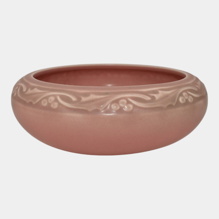 Rookwood 1927 Vintage Art Deco Pottery Green Over Pink Leaf Band Bowl 2153