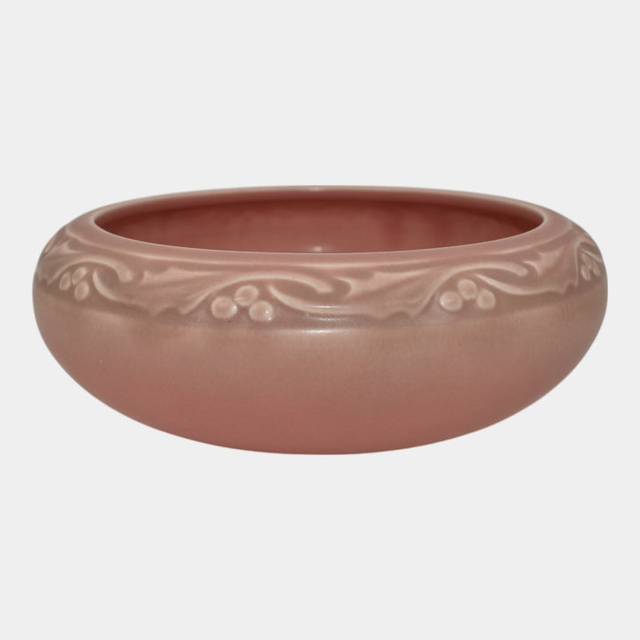 Rookwood 1927 Vintage Art Deco Pottery Green Over Pink Leaf Band Bowl 2153