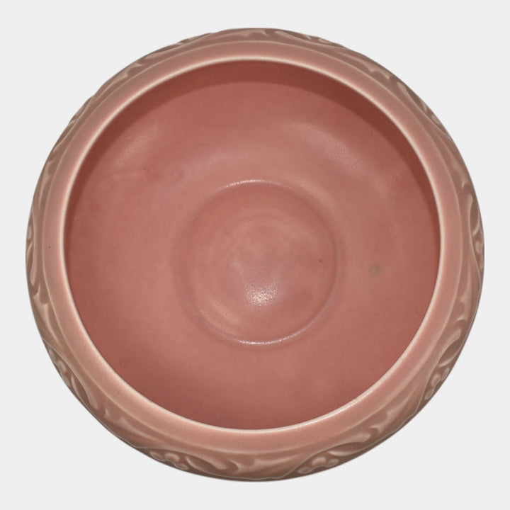 Rookwood 1927 Vintage Art Deco Pottery Green Over Pink Leaf Band Bowl 2153