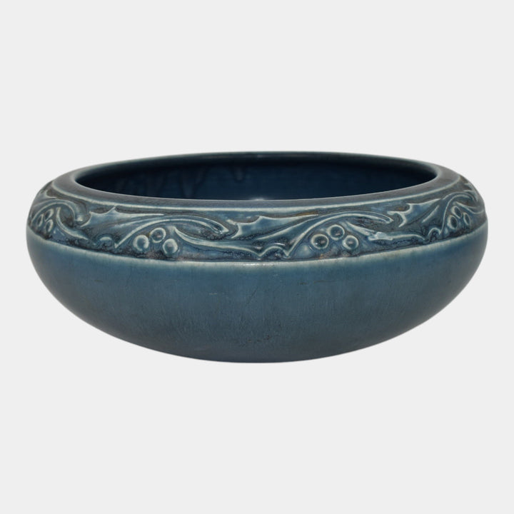 Rookwood 1926 Vintage Arts and Crafts Pottery Blue Leaf Band Bowl 2153