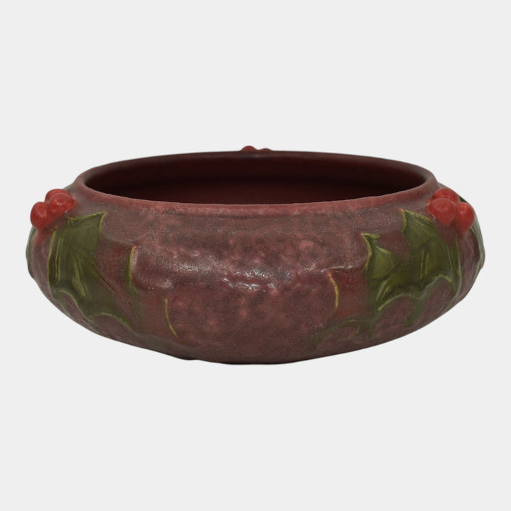 Ephraim Faience 2012 Hand Made Pottery Red Holly Glad Tidings Ceramic Bowl