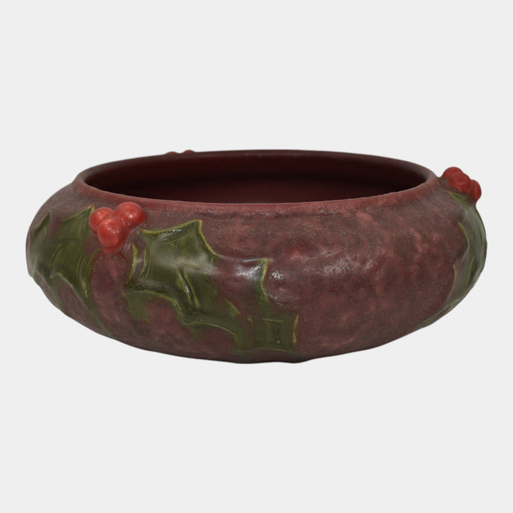 Ephraim Faience 2012 Hand Made Pottery Red Holly Glad Tidings Ceramic Bowl