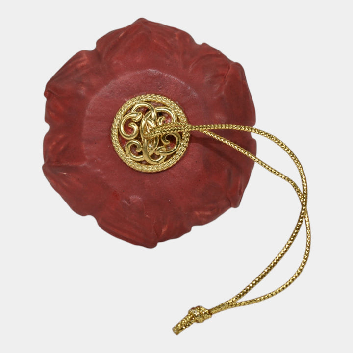 Ephraim Faience 2020 Pottery Green Red Wild Poinsettia Christmas Ornament N08