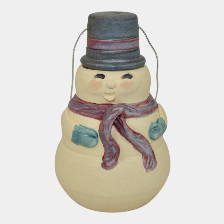 Ephraim Faience 2023 Pottery Snow Nice To See You Snowman Christmas Ornament R14 - Just Art Pottery