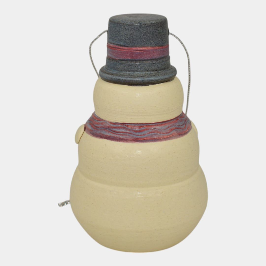 Ephraim Faience 2023 Pottery Snow Nice To See You Snowman Christmas Ornament R14 - Just Art Pottery