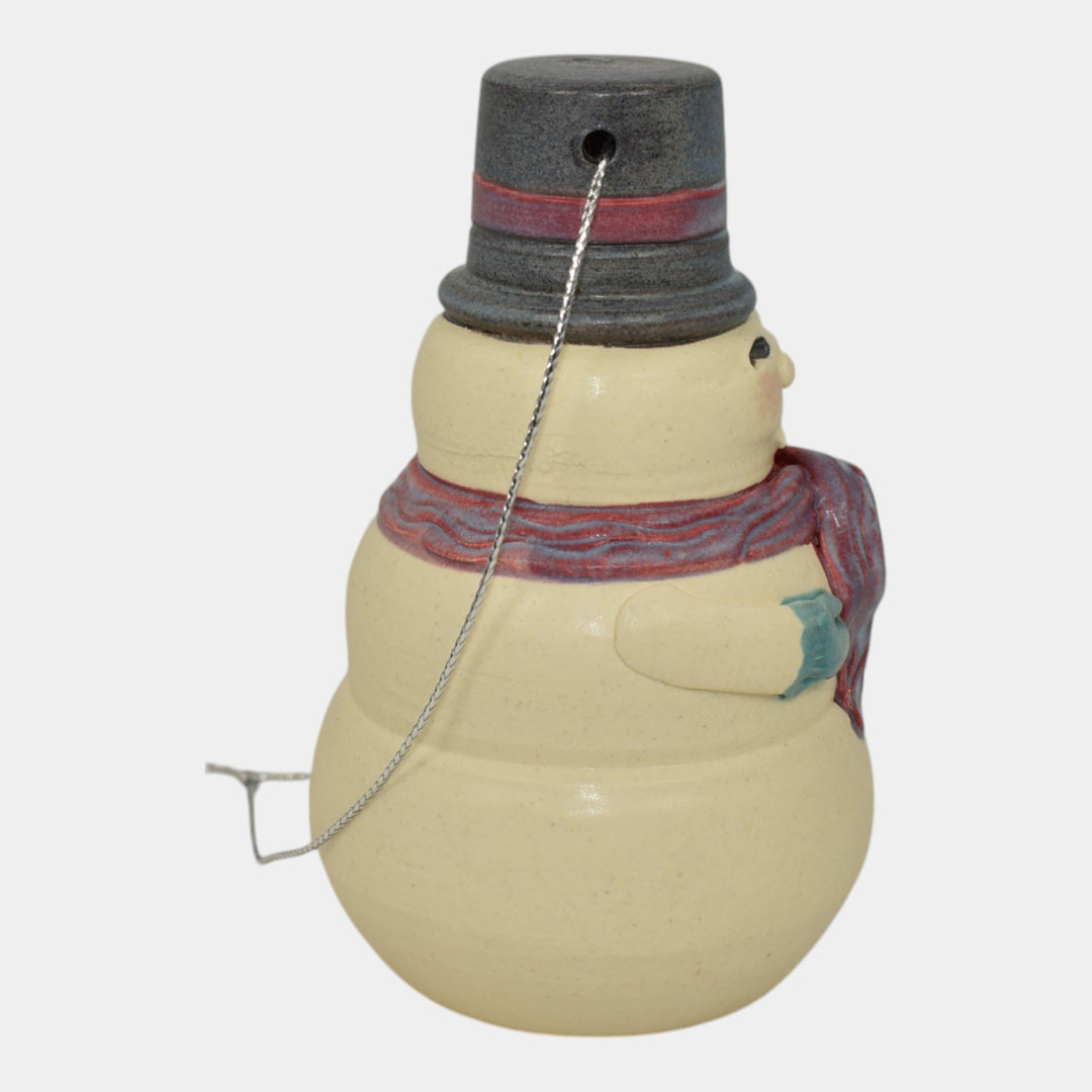 Ephraim Faience 2023 Pottery Snow Nice To See You Snowman Christmas Ornament R14 - Just Art Pottery