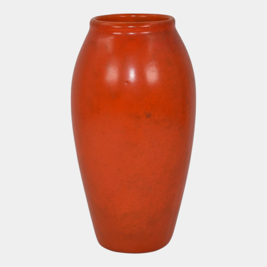 Weller Blo Red 1920s Vintage Art Deco Pottery Lava Red Ceramic Vase
