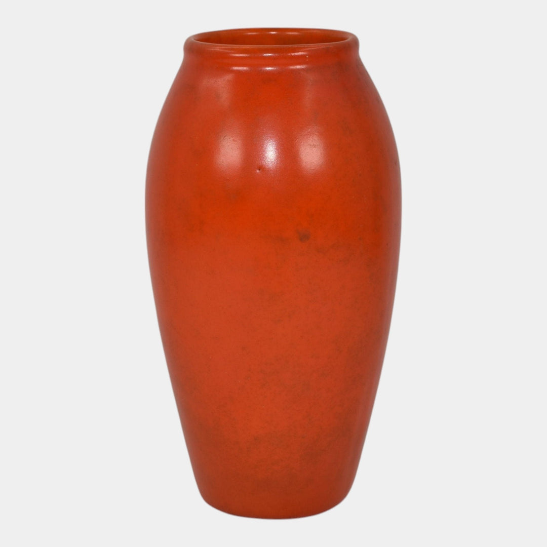 Weller Blo Red 1920s Vintage Art Deco Pottery Lava Red Ceramic Vase