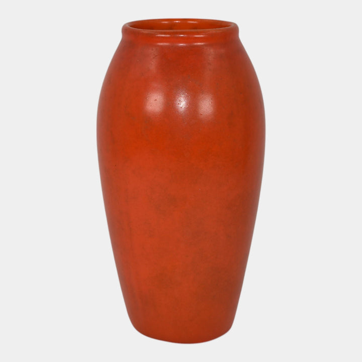 Weller Blo Red 1920s Vintage Art Deco Pottery Lava Red Ceramic Vase