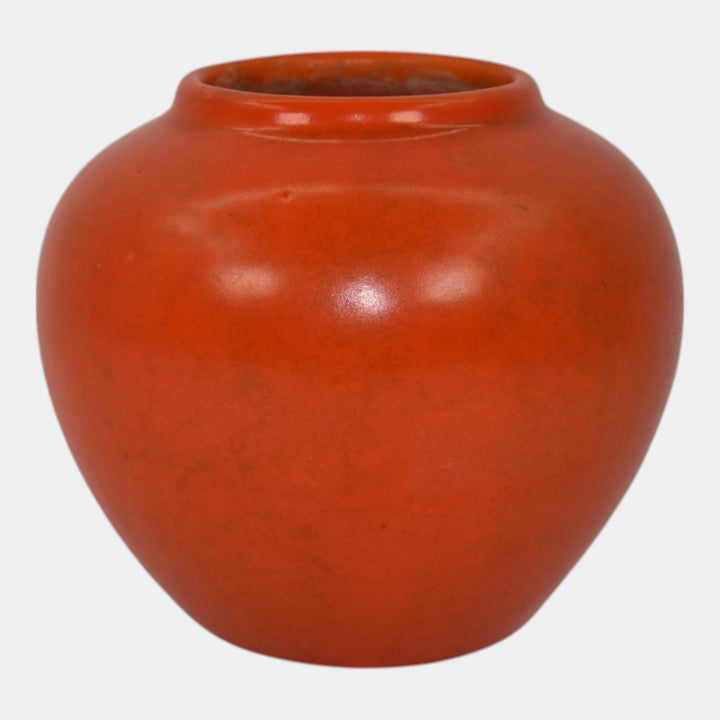 Weller Blo Red 1920s Vintage Art Deco Pottery Bright Lava Red Ceramic Vase