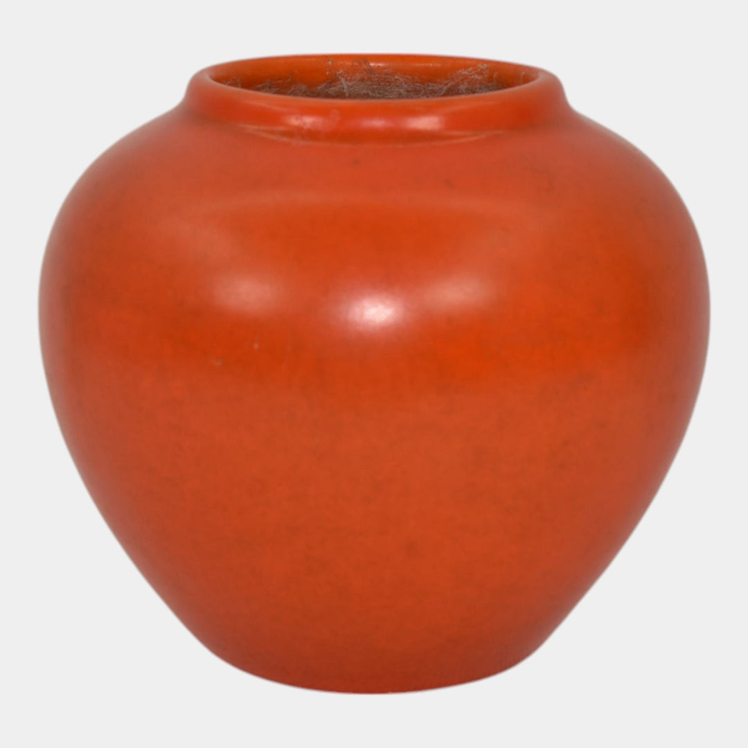 Weller Blo Red 1920s Vintage Art Deco Pottery Bright Lava Red Ceramic Vase