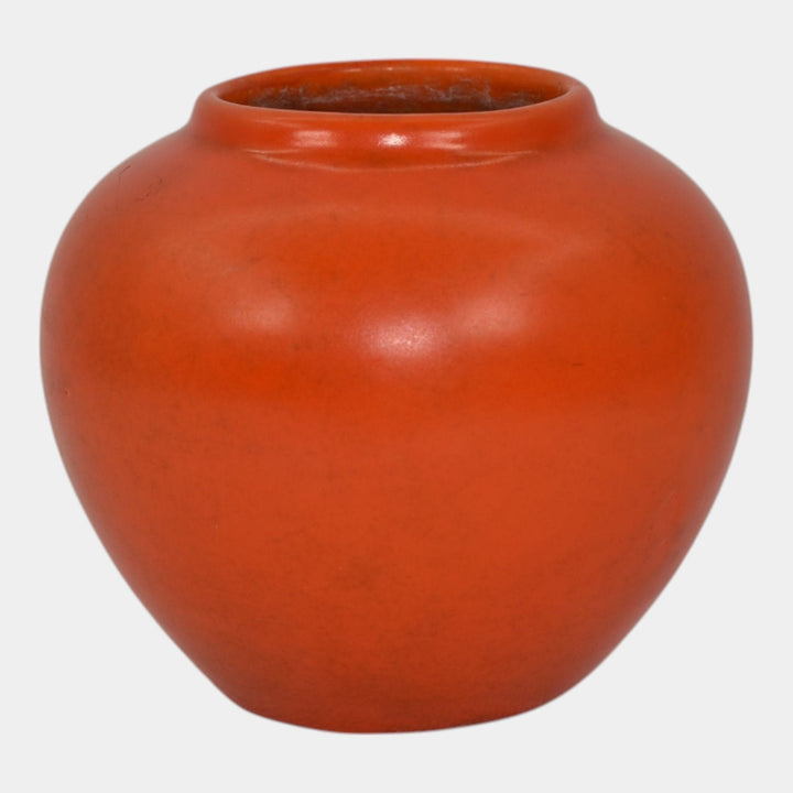 Weller Blo Red 1920s Vintage Art Deco Pottery Bright Lava Red Ceramic Vase