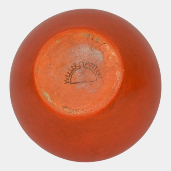 Weller Blo Red 1920s Vintage Art Deco Pottery Bright Lava Red Ceramic Vase