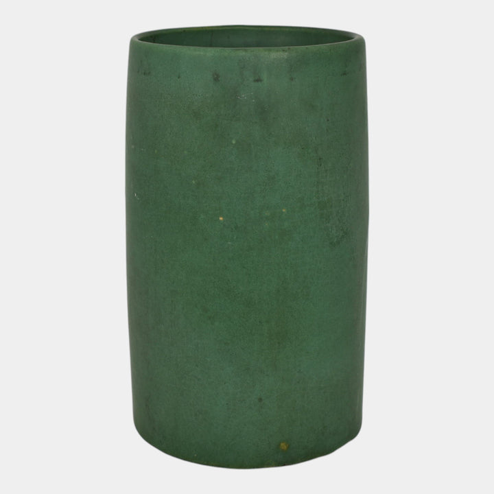 Zanesville Stoneware 1930s Vintage Arts And Craft Pottery Green Ceramic Mug