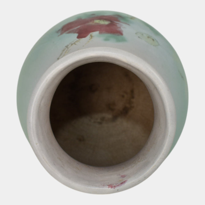 Weller Hudson Perfecto 1900s Vintage Art Pottery Hand Painted Ceramic Vase