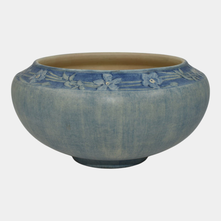 Newcomb College 1916 Vintage Arts and Crafts Pottery Blue Bowl Vase Bailey