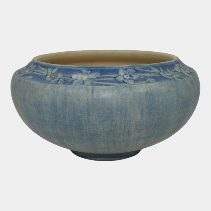 Newcomb College 1916 Vintage Arts and Crafts Pottery Blue Bowl Vase Bailey