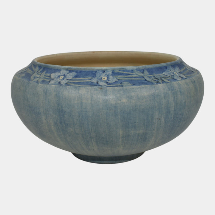 Newcomb College 1916 Vintage Arts and Crafts Pottery Blue Bowl Vase Bailey