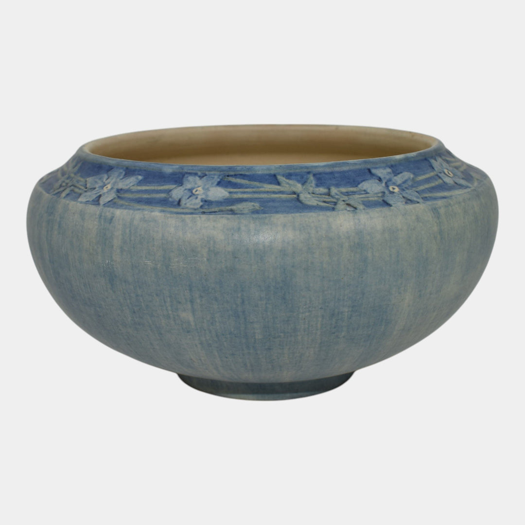 Newcomb College 1916 Vintage Arts and Crafts Pottery Blue Bowl Vase Bailey