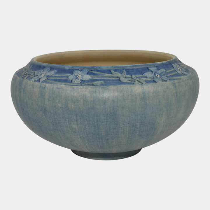 Newcomb College 1916 Vintage Arts and Crafts Pottery Blue Bowl Vase Bailey