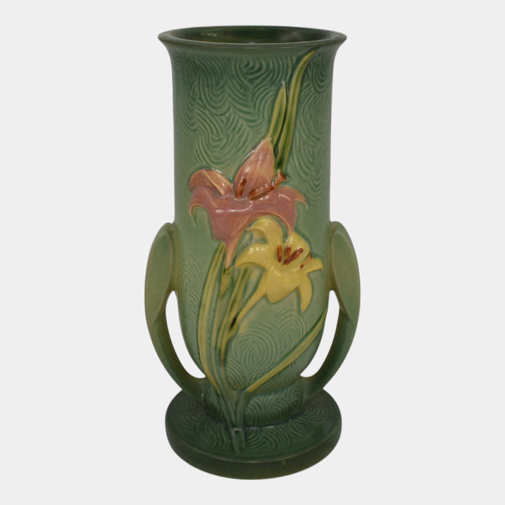 Roseville Zephyr Lily Trial Glaze Green 1946 Vintage Art Pottery Vase 133-8