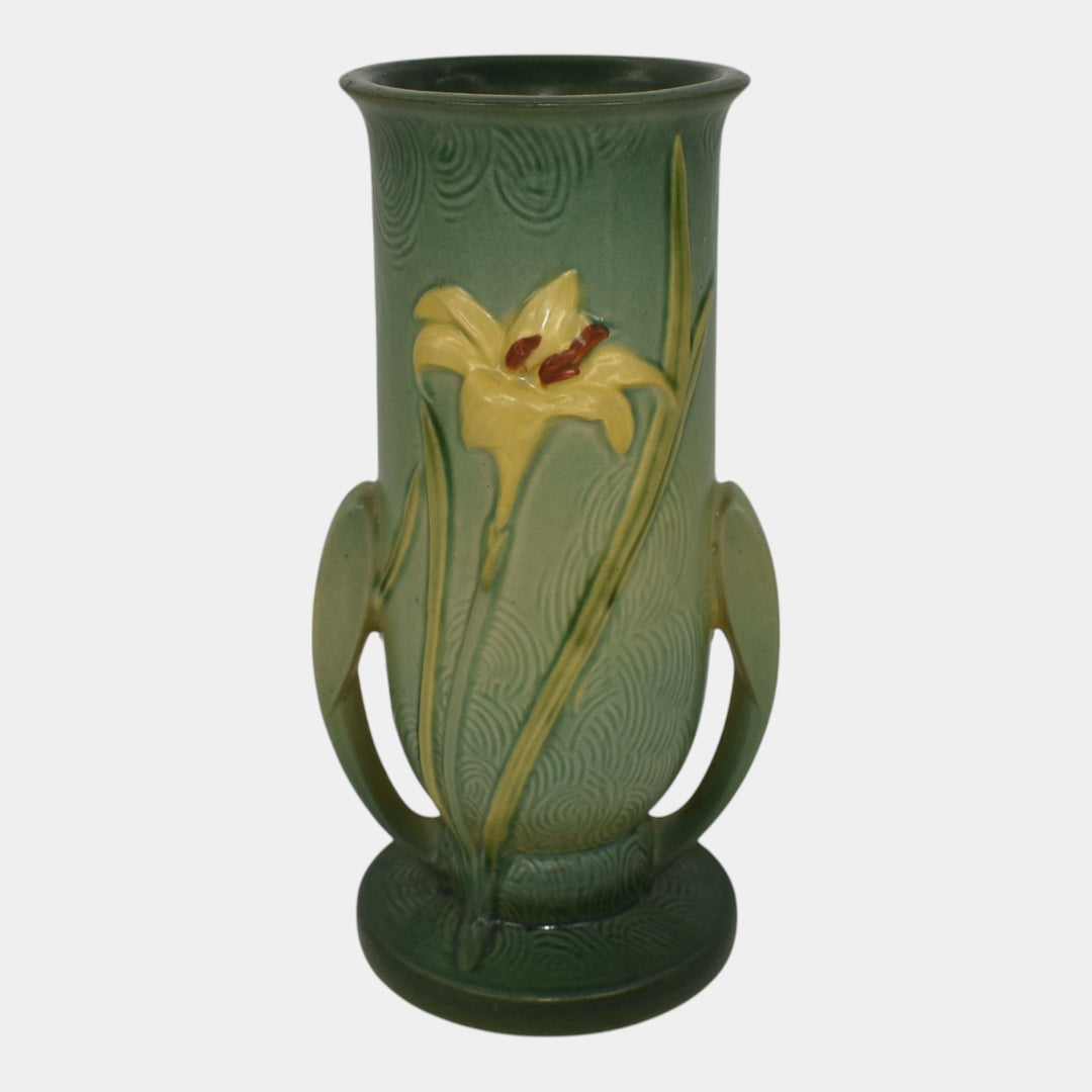 Roseville Zephyr Lily Trial Glaze Green 1946 Vintage Art Pottery Vase 133-8