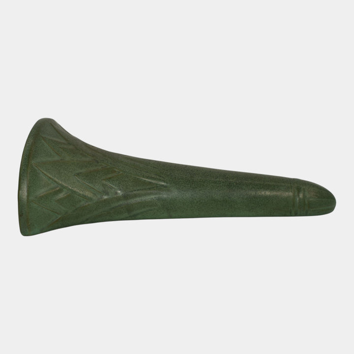 Peters and Reed Egyptian Ware 1920s Art Pottery Matte Green Ceramic Wall Pocket