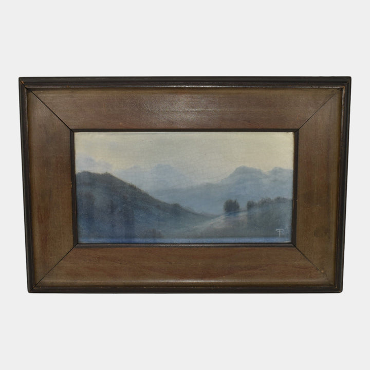 Rookwood Arts And Crafts Pottery Scenic Vellum Framed Plaque Rothenbusch