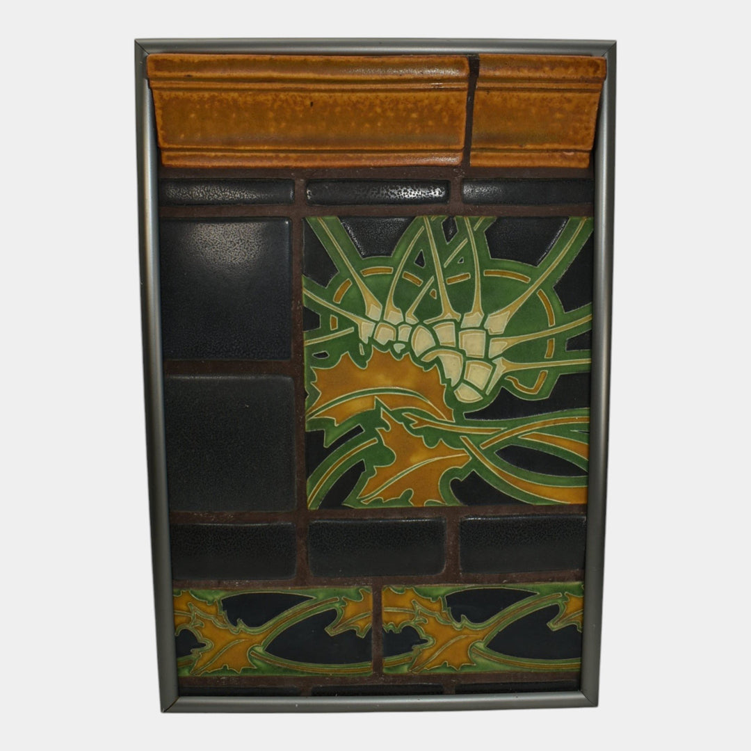 Motawi Tileworks Art Pottery Yellow Green Framed Ceramic Tile Wall Art - Just Art Pottery