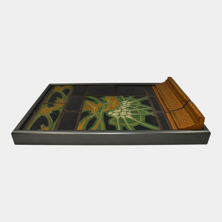 Motawi Tileworks Art Pottery Yellow Green Framed Ceramic Tile Wall Art - Just Art Pottery