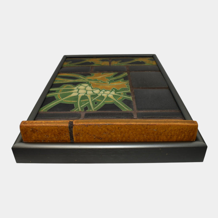 Motawi Tileworks Art Pottery Yellow Green Framed Ceramic Tile Wall Art - Just Art Pottery