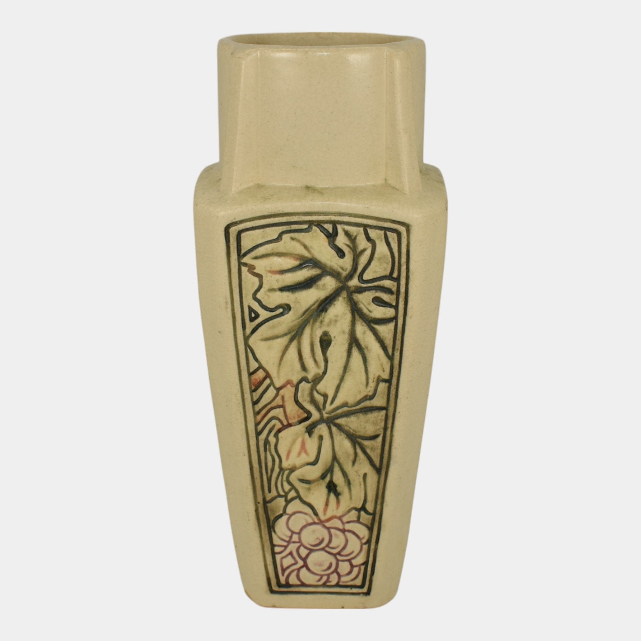 Weller Roma Atlantic 1920s Vintage Art Pottery Ivory Grapes Panel