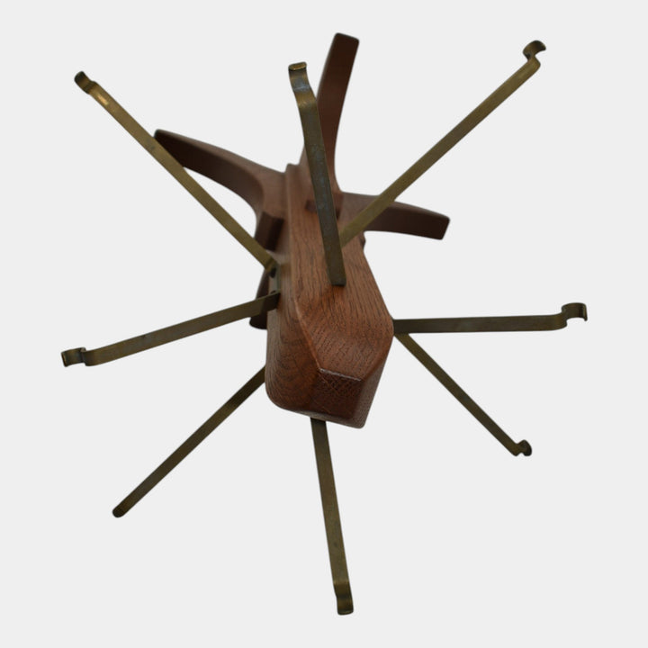 Ephraim Faience Pottery Wooden Christmas Ornament Stand