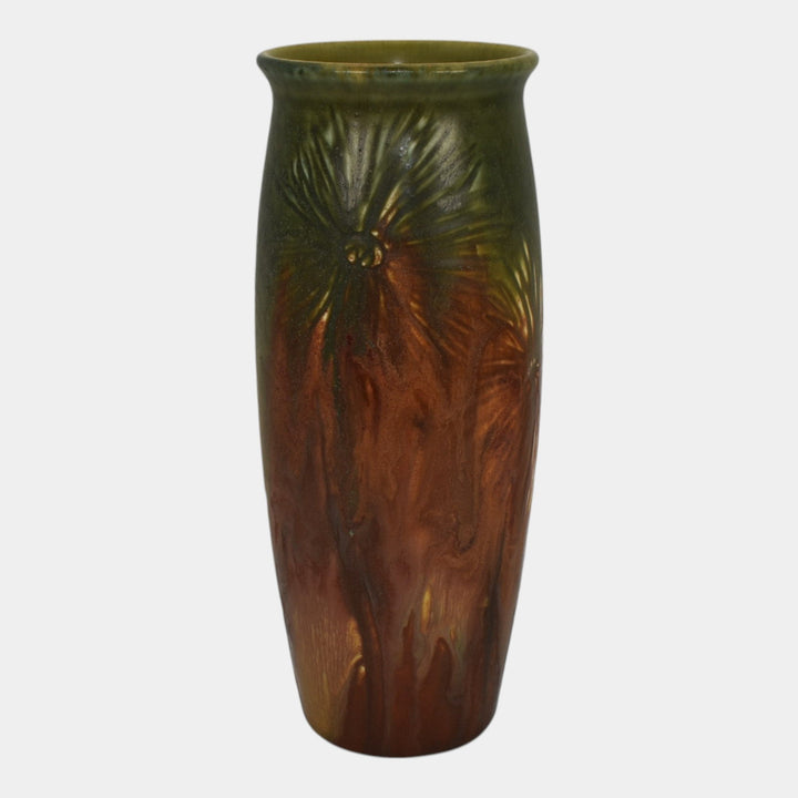 Rookwood 1921 Vintage Art Pottery Green Brown Ceramic Flower Vase 808 Lincoln