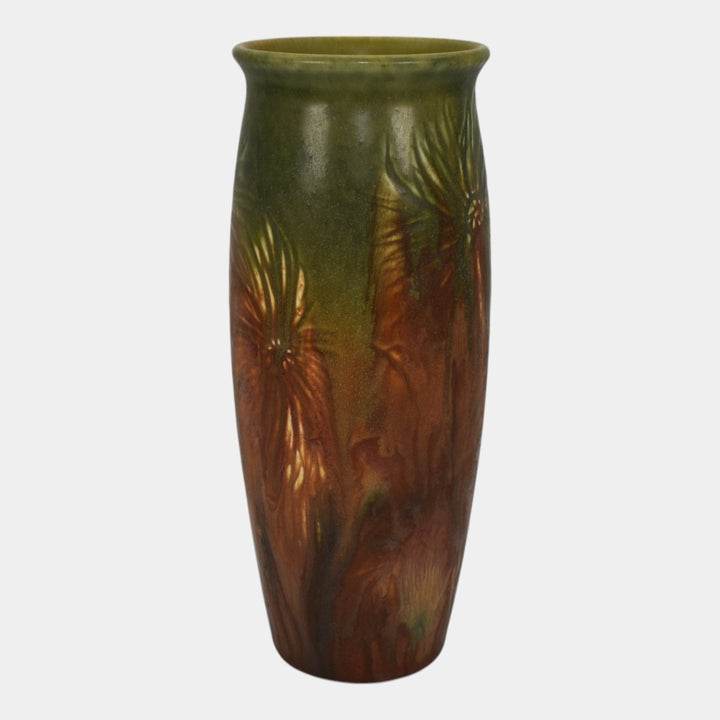 Rookwood 1921 Vintage Art Pottery Green Brown Ceramic Flower Vase 808 Lincoln