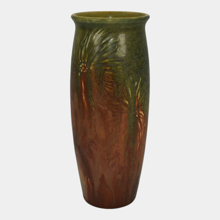 Rookwood 1921 Vintage Art Pottery Green Brown Ceramic Flower Vase 808 Lincoln
