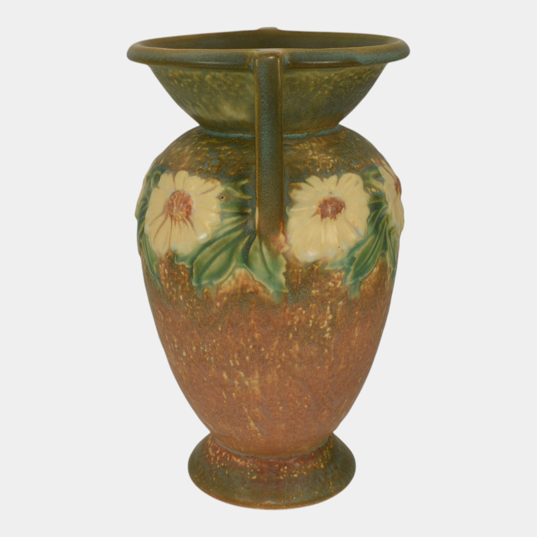 Roseville Dahlrose Brown 1928 Vintage Arts And Crafts Pottery Flower Vase 369-10