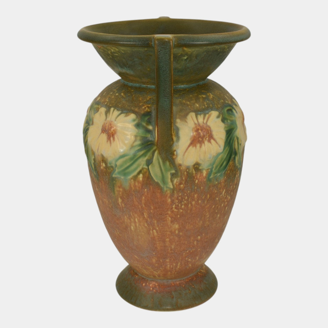 Roseville Dahlrose Brown 1928 Vintage Arts And Crafts Pottery Flower Vase 369-10