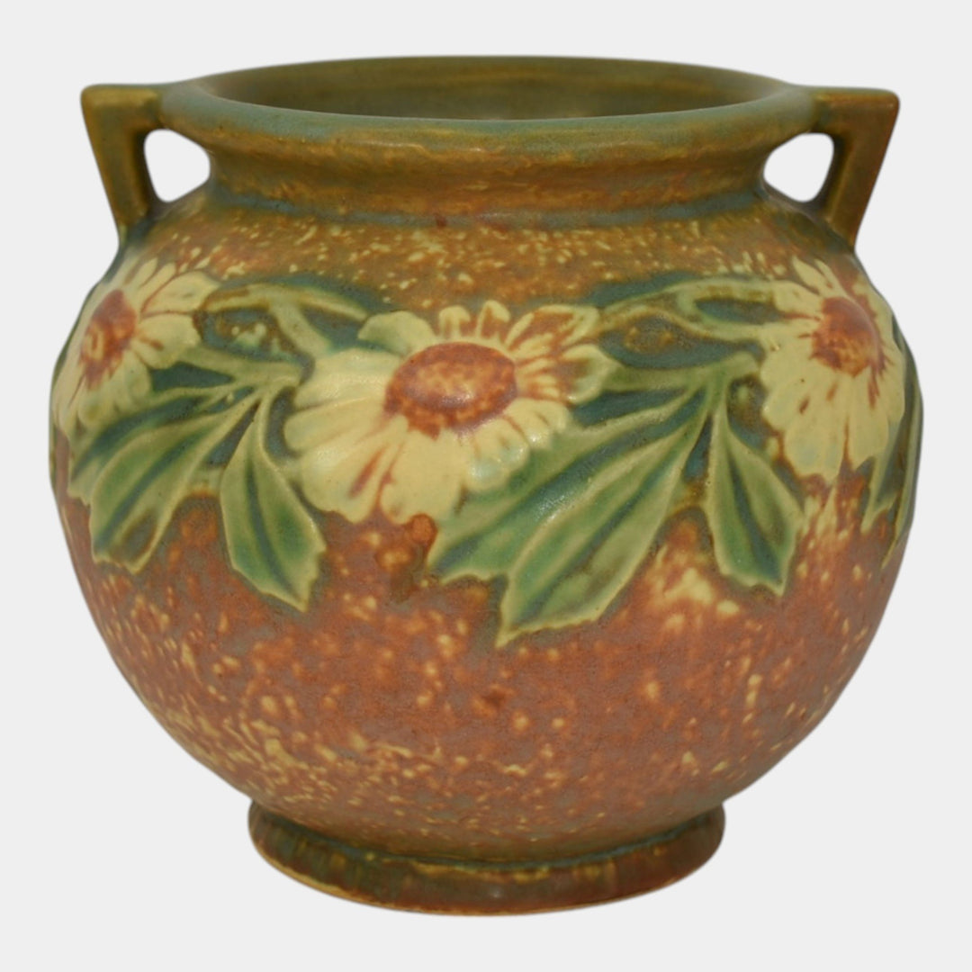 Roseville Dahlrose 1928 Arts And Crafts Pottery Ceramic Jardiniere Planter 614-4 - Just Art Pottery