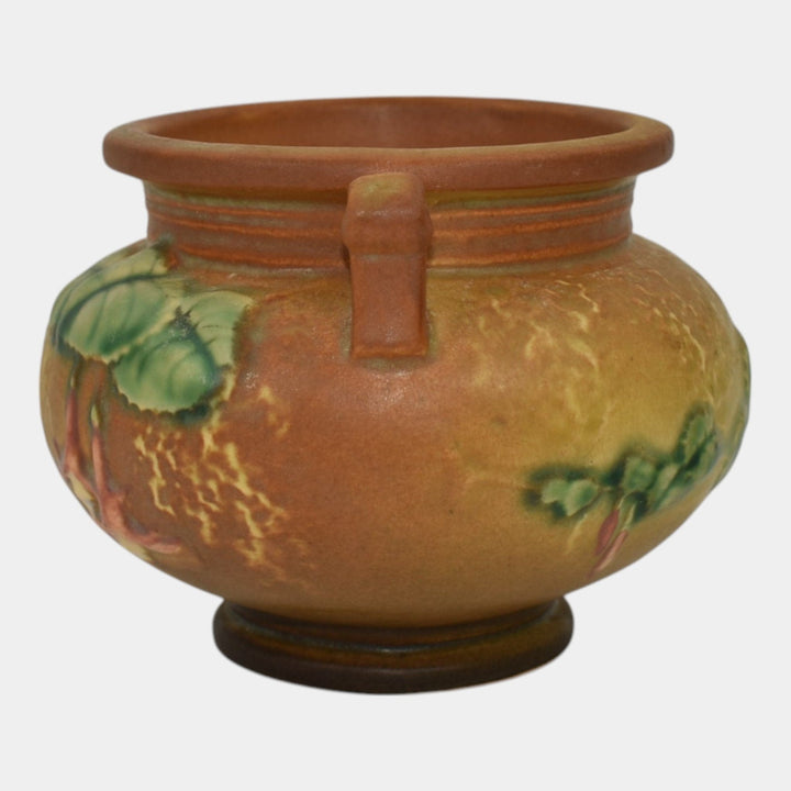 Roseville Fuchsia Brown 1938 Vintage Pottery Ceramic Jardiniere Planter 645-3