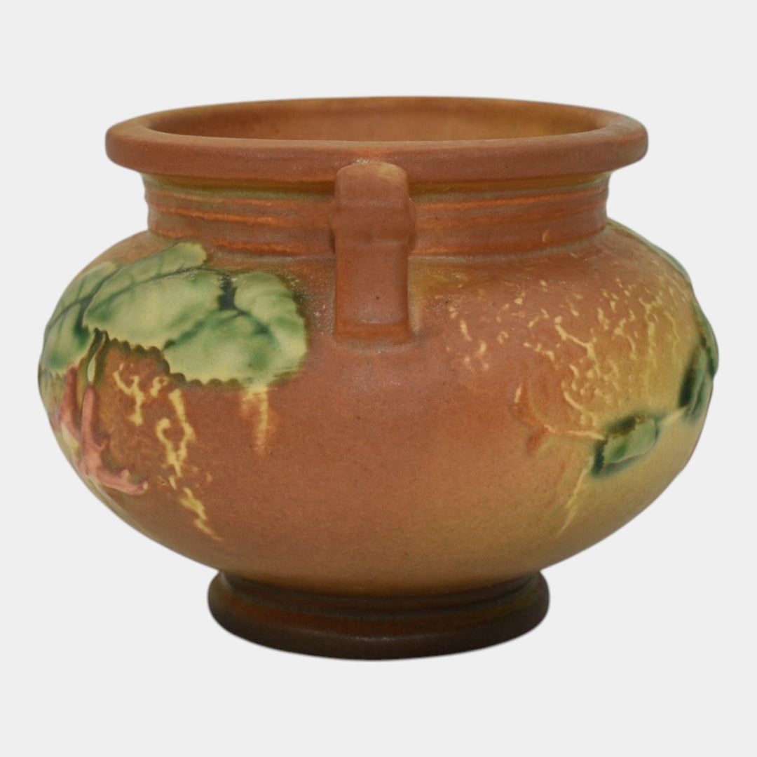 Roseville Fuchsia Brown 1938 Vintage Pottery Ceramic Jardiniere Planter 645-3