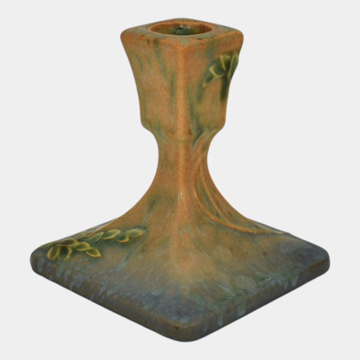 Roseville Futura Tan 1928 Pottery Candle Holder 1073-4 - Just Art Pottery