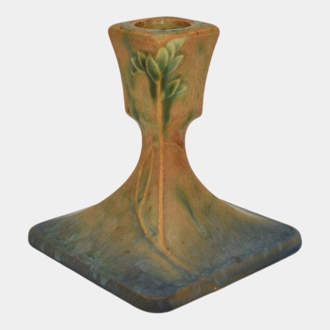 Roseville Futura Tan 1928 Pottery Candle Holder 1073-4 - Just Art Pottery